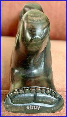 Vintage 22 Hand-Carved Balinese Wood Sculpture Statue Of Bali Woman withBird