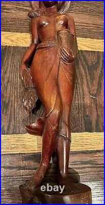Vintage 23 Beautiful Carved Balinese Indonesian Bali Wood Sculpture Signed RARE