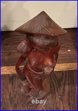 Vintage 23 Beautiful Carved Balinese Indonesian Bali Wood Sculpture Signed RARE