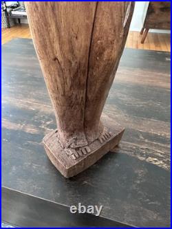 Vintage 23 Indonesian Bali Statue Woman Carved Wood Sculpture Amazing condition