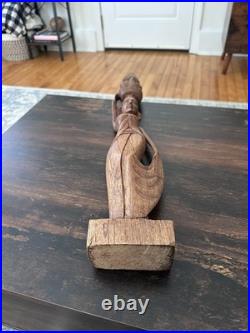 Vintage 23 Indonesian Bali Statue Woman Carved Wood Sculpture Amazing condition