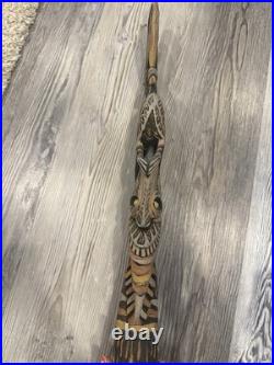 Vintage 24 Hand Carved Papua New Guinea Wooden Bird Figure Sculpture 1991