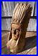 Vintage 26 Carved Wooden Indian Bust Sculpture, Native American Folk Art Statue