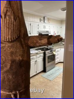 Vintage 29 inch Signed HECTOR Wood Carving St. Francis in Excellent Cond