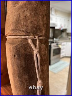 Vintage 29 inch Signed HECTOR Wood Carving St. Francis in Excellent Cond
