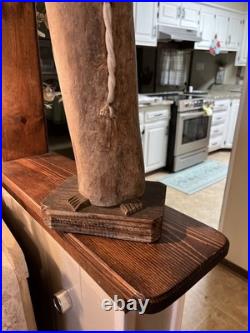 Vintage 29 inch Signed HECTOR Wood Carving St. Francis in Excellent Cond
