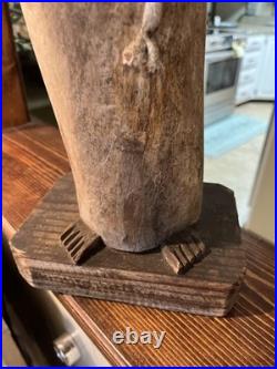 Vintage 29 inch Signed HECTOR Wood Carving St. Francis in Excellent Cond
