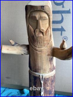 Vintage 32 1998 Signed HECTOR RASCON Wood Carving St. Francis in Excellent Cond
