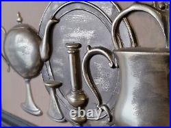Vintage 33 SILVER/PEWTER-Look Pieces SCULPTURAL STILL LIFE 3-D Relief Wall ART