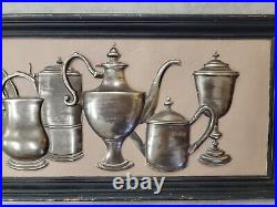 Vintage 33 SILVER/PEWTER-Look Pieces SCULPTURAL STILL LIFE 3-D Relief Wall ART