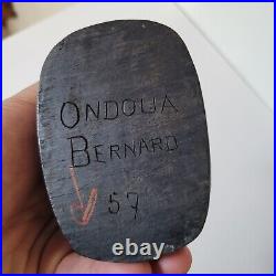 Vintage 50s Ondua Bernard Ebony Wood Sculpture Signed Dated Mam Working