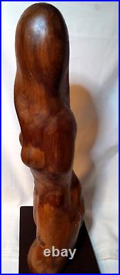 Vintage 60's Large Hand Carved 24 x 8 Woman Figurine Solid Wood Sculpture Teak