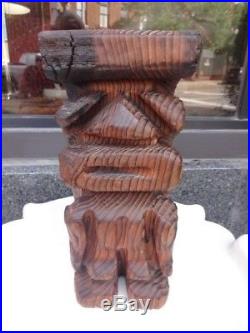 Vintage 60s Witco 12 Tiki Wood Carving Sculpture Hawaiiana