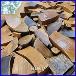 Vintage 70's Large Wood Sculpture Wall Hanging Art Mirror By Chester Moyer 28x28