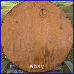 Vintage 70's Large Wood Sculpture Wall Hanging Art Mirror By Chester Moyer 28x28