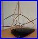 Vintage 70s Wire Wood Abstract Sculpture Mid Century Modern Art Object Signed