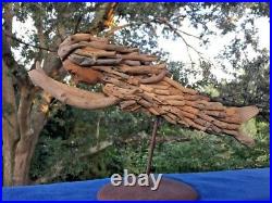 Vintage 8/12 ONE of a KIND Sea Ocean Drift Wood Sculpture & Stand MERMAID j8