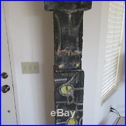 Vintage 84 Abstract Modernist Wood Sculpture Painting MID Century Totem Tiki