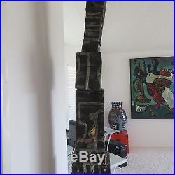 Vintage 84 Abstract Modernist Wood Sculpture Painting MID Century Totem Tiki