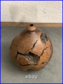 Vintage 84 Clead Christiansen Burl Wood Manzanita Carved Vase Signed Dated Rare