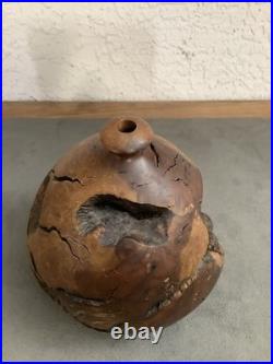 Vintage 84 Clead Christiansen Burl Wood Manzanita Carved Vase Signed Dated Rare