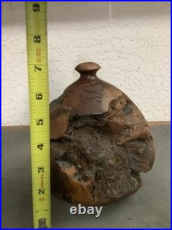 Vintage 84 Clead Christiansen Burl Wood Manzanita Carved Vase Signed Dated Rare