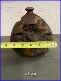 Vintage 84 Clead Christiansen Burl Wood Manzanita Carved Vase Signed Dated Rare