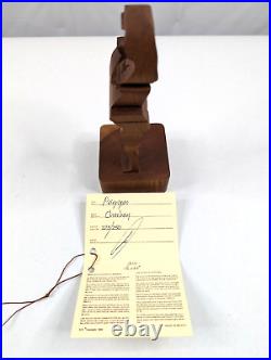 Vintage 88' Kuhn 3d Principio Mother Pregnant Baby Art Wood Carving Sculpture