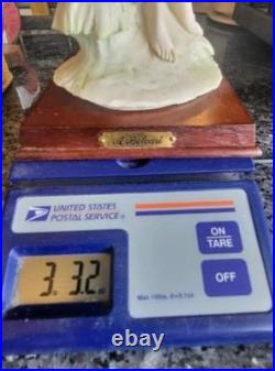 Vintage A. Belcari Resin & Wood Lady with Water Jug Sculpture 13.5 Inches