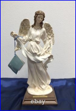 Vintage A. SANTINI Lady Angel Sculpture Resin 11.5 Figure on Wood Base