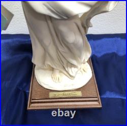 Vintage A. SANTINI Lady Angel Sculpture Resin 11.5 Figure on Wood Base