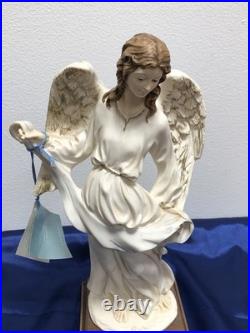 Vintage A. SANTINI Lady Angel Sculpture Resin 11.5 Figure on Wood Base