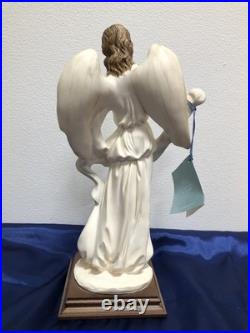 Vintage A. SANTINI Lady Angel Sculpture Resin 11.5 Figure on Wood Base