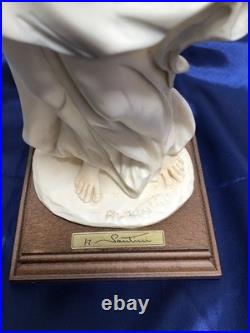 Vintage A. SANTINI Lady Angel Sculpture Resin 11.5 Figure on Wood Base