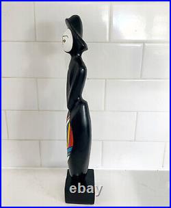 Vintage ABSTRACT PAINTED WOOD Sculpture DOMINGO GOMEZ CAOBA 1991