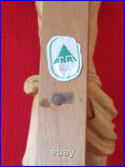 Vintage ANRI 23 Hand Carved Wood Crucifix Jesus Wall Cross Sculpture Italy