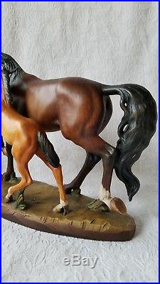 Vintage ANRI Mare with Colt Wood Carved Sculpture Helmut Diller 9x 7 Italy
