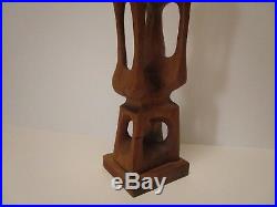 Vintage Abstract Expressionism Modernism Wood Cuban Nude Sculpture Statue Cubist