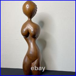 Vintage Abstract Female Figural Sculpture Mid Century Modern Biomorphic Wood 21