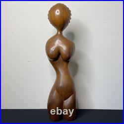 Vintage Abstract Female Figural Sculpture Mid Century Modern Biomorphic Wood 21
