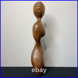 Vintage Abstract Female Figural Sculpture Mid Century Modern Biomorphic Wood 21