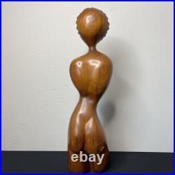 Vintage Abstract Female Figural Sculpture Mid Century Modern Biomorphic Wood 21