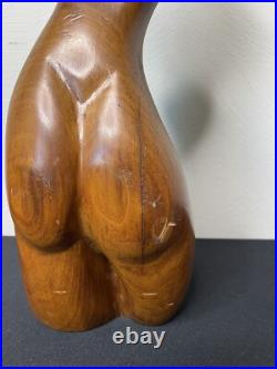 Vintage Abstract Female Figural Sculpture Mid Century Modern Biomorphic Wood 21