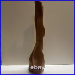 Vintage Abstract Modernist Female Sculpture Nude Form MCM Carved Wood 17.75