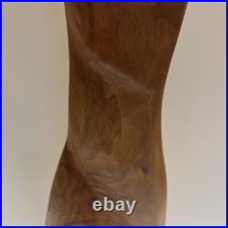 Vintage Abstract Modernist Female Sculpture Nude Form MCM Carved Wood 17.75
