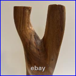 Vintage Abstract Modernist Female Sculpture Nude Form MCM Carved Wood 17.75