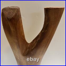 Vintage Abstract Modernist Female Sculpture Nude Form MCM Carved Wood 17.75