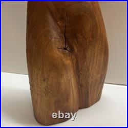 Vintage Abstract Modernist Female Sculpture Nude Form MCM Carved Wood 17.75
