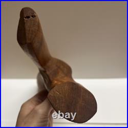 Vintage Abstract Modernist Female Sculpture Nude Form MCM Carved Wood 17.75