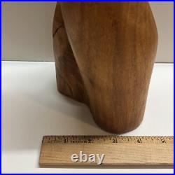 Vintage Abstract Modernist Female Sculpture Nude Form MCM Carved Wood 17.75